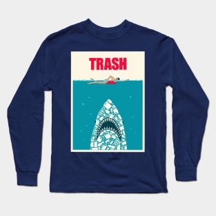 Shark trash ocean Long Sleeve T-Shirt